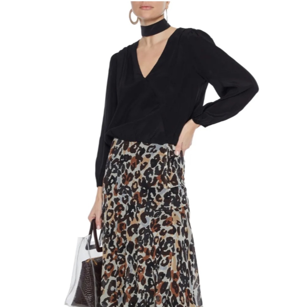 ALICE + OLIVIA Luba wrap-effect silk crepe de chine blouse